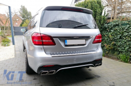 Diffuseur Conseils d'échappement pour Mercedes GLS X166 SUV Facelift 09.2015-2019 GLS63 Look-image-6105403