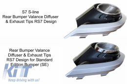Diffuseur & Conseils pour Audi A7 4G Facelift 15+ RS7 Look seul pour pare-chocs standard SE-image-6020704