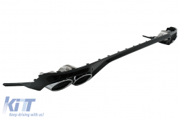 Diffuseur d'aileron arrière Double Sortie pour Audi Q8 S-Line 2018-2023 Argent Conseils-image-6087469