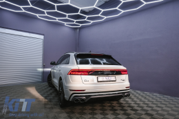 Diffuseur d'aileron arrière Double Sortie pour Audi Q8 S-Line 2018-2023 Argent Conseils-image-6089722