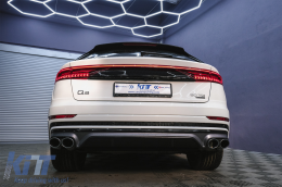 Diffuseur d'aileron arrière Double Sortie pour Audi Q8 S-Line 2018-2023 Argent Conseils-image-6089725