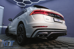 Diffuseur d'aileron arrière Double Sortie pour Audi Q8 S-Line 2018-2023 Argent Conseils-image-6089726