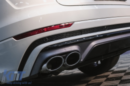 Diffuseur d'aileron arrière Double Sortie pour Audi Q8 S-Line 2018-2023 Argent Conseils-image-6089727