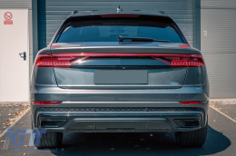 Diffuseur d'aileron arrière Double Sortie pour Audi Q8 S-Line 2018-2023 Argent Conseils-image-6095795