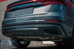 Diffuseur d'aileron arrière Double Sortie pour Audi Q8 S-Line 2018-2023 Argent Conseils-image-6095798