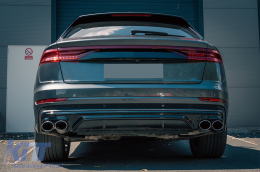 Diffuseur d'aileron arrière Double Sortie pour Audi Q8 S-Line 2018-2023 Argent Conseils-image-6095801