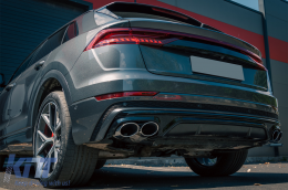 Diffuseur d'aileron arrière Double Sortie pour Audi Q8 S-Line 2018-2023 Argent Conseils-image-6095803