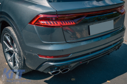 Diffuseur d'aileron arrière Double Sortie pour Audi Q8 S-Line 2018-2023 Argent Conseils-image-6095804