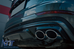 Diffuseur d'aileron arrière Double Sortie pour Audi Q8 S-Line 2018-2023 Argent Conseils-image-6095805