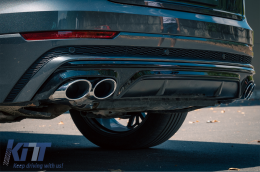Diffuseur d'aileron arrière Double Sortie pour Audi Q8 S-Line 2018-2023 Argent Conseils-image-6095808