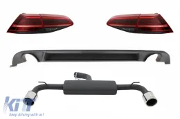 image-12-Diffuseur d'air Pare-chocs pour VW Golf 7.5 VII 17+ LED Feux Exhaust GTI Look