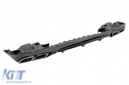 Diffuseur de pare-chocs Embouts d'échappement noirs pour Mercedes Classe E W213 Sport Line 16-19 E63 Design Night Package-image-6098462