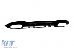 Diffuseur de type A45 avec embouts noirs adapté au pare-chocs arrière A Design sur Mercedes Classe A A177 berline après 2018, laqué noir -oo--oo--image-6149876