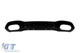 Diffuseur de type A45 avec embouts noirs adapté au pare-chocs arrière A Design sur Mercedes Classe A A177 berline après 2018, laqué noir -oo--oo--image-6149879