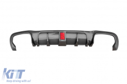 Diffuseur de type Brabus avec embouts noirs adapté au pare-chocs arrière A Design sur Mercedes E-Class W213 berline 2016-2022, couleur carbone, -oo--oo--image-6149035