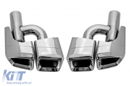 Diffuseur de type CLS63 avec embouts de type E63 chromés adapté pour le pare-chocs arrière A Design sur Mercedes CLS W218 2011-2018 -oo--oo--image-6150142