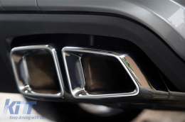 Diffuseur de type CLS63 avec embouts de type E63 chromés adapté pour le pare-chocs arrière A Design sur Mercedes CLS W218 2011-2018 -oo--oo--image-6150144