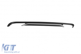 Diffuseur de type E300 avec embouts chromés adapté au pare-chocs arrière standard de la Mercedes E-Class W212, S212 2014-2016, -oo--oo-, avec garniture chromée-image-6150612