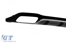 Diffuseur de type E53 avec embouts chromés, adapté au pare-chocs arrière A Design sur Mercedes E-Class W213 berline 2016-2022, laqué noir avec garniture chromée, -oo--oo--image-6149051