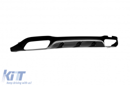 Diffuseur de type E53 avec embouts noirs adapté au pare-chocs arrière A Design de la Mercedes E-Class W213 berline 2016-2022, laqué noir avec garniture chromée, -oo--oo--image-6149060