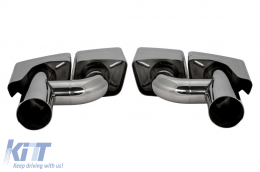 Diffuseur de type E63 avec embouts chromés adapté au pare-chocs arrière A Design de la Mercedes E-Class W212 2009-2014 -oo--oo--image-6148435