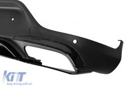 Diffuseur de type GLC63 avec embouts noirs adapté pour le pare-chocs arrière A Design sur Mercedes GLC Coupe C253 2016-2022 -oo--oo-, avec garniture noire-image-6156948