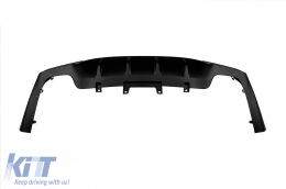 Diffuseur de type GLE63 avec embouts noirs adapté pour pare-chocs arrière A Design sur Mercedes GLE Coupe C292 2015-2019 -oo--oo-, avec garniture noire-image-6264611