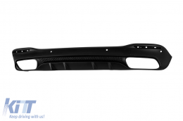 Diffuseur de type GLS63 avec embouts chromés pour pare-chocs arrière A Design adapté pour Mercedes GLS X167 après 2019 -oo--oo-, avec garniture noire-image-6148171