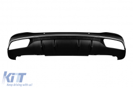 Diffuseur de type GLS63 avec embouts noirs adapté au pare-chocs arrière A Design sur Mercedes GLS X167 après 2019 -oo--oo-, avec garniture chromée-image-6148186