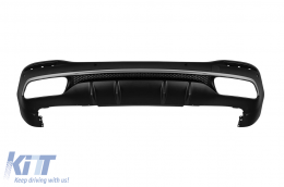 Diffuseur de type GLS63 avec embouts noirs adapté au pare-chocs arrière A Design sur Mercedes GLS X167 après 2019 -oo--oo-, avec garniture chromée-image-6148191