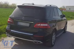 Diffuseur de type ML63 avec embouts chromés adapté pour le pare-chocs arrière A Design pour Mercedes ML W166 2012-2015 -oo--oo--image-6148131