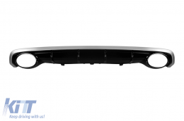 Diffuseur de type RS6 avec embouts chromés adapté au pare-chocs arrière standard de l'Audi A6 2015-2018 -O---O--image-6162992