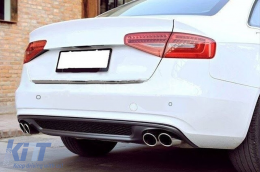 Diffuseur de type S-line avec embouts chromés, adapté au pare-chocs arrière standard de l'Audi A4 berline 2012-2015 -oo--oo--image-6148355
