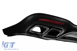 Diffuseur de type S63 avec embouts chromés adapté au pare-chocs arrière A Design sur Mercedes Classe S W222 2017-2019, avec garniture chromée-image-6265734