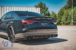 Diffuseur Maxton Design adapté au pare-chocs arrière S8 sur Audi A8 D4 2015-2017, laqué noir-image-6140499