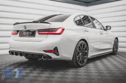 Diffuseur Maxton Design adapté au pare-chocs arrière standard de la BMW Série 3 G20 berline, G21 touring après 2018, laqué noir-image-6143402