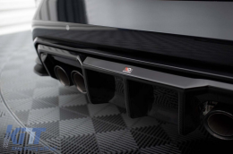 Diffuseur Maxton Design adapté pour le pare-chocs arrière de BMW M4 G82 Coupé, G83 Cabriolet, M3 G80 Berline, G81 Touring après 2021 -oo--oo-, laqué noir-image-6236163