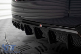 Diffuseur Maxton Design version 2 adapté au pare-chocs arrière de la BMW Série 5 F10 avec pack M 2010-2017, pour la version avec deux échappements doubles, laqué noir-image-6236177
