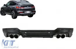 image-6-Diffuseur Pare-chocs Embouts d'échappement double sortie pour BMW X4 G02 18+ M Sport