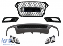 image-66-Diffuseur pare-chocs pour AUDI A4 B8 Facelift 12-15 Cache-phares antibrouillard