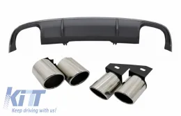 image-56-Diffuseur Pare-chocs pour AUDI A4 B9 8W Berline Avant 16-18 Embouts S4 Design