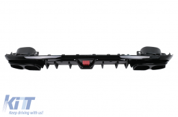 Diffuseur Pare-chocs pour Mercedes Classe C W205 S205 14-20 Sport Line Embouts d'échappement-image-6108608