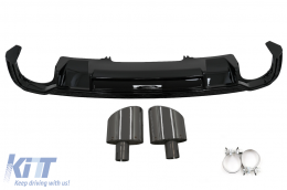 Diffuseur pour Audi A4 B9 8W 16-18 Sedan Avant Embouts Silencieux Pare-chocs S Line-image-6097223