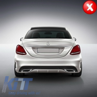 Diffuseur pour Mercedes C W205 S205 14-18 C63 Look Noir seul pour Pare-chocs standard-image-6032213