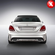 Diffuseur pour Mercedes C W205 S205 Standard 14-18 Embouts d'échappement Look C63-image-6029560