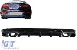 image-2-Diffuseur pour Mercedes C238 A238 Sport Line 16-19 E63 Pack Look Nuit Embouts d'échappement