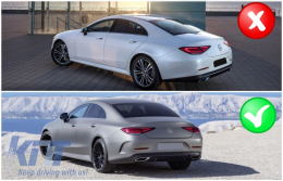 Diffuseur pour Mercedes CLS C257 18+ CLS53 Look Échappement Tips Night Package-image-6057132