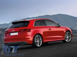 Diffuseur Système d'échappement Noir pour AUDI A3 8V Hatchback Sportback 12-15 S3 Look-image-6077730