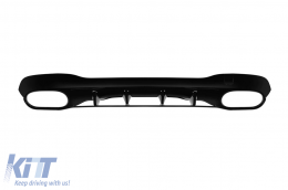 Diffuseur type CLA45 avec embouts noirs adapté pour pare-chocs arrière A Design sur Mercedes CLA C118 après 2019, laqué noir, -oo--oo--image-6237554