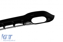 Diffuseur type CLA45 avec embouts noirs adapté pour pare-chocs arrière A Design sur Mercedes CLA C118 après 2019, laqué noir, -oo--oo--image-6237556